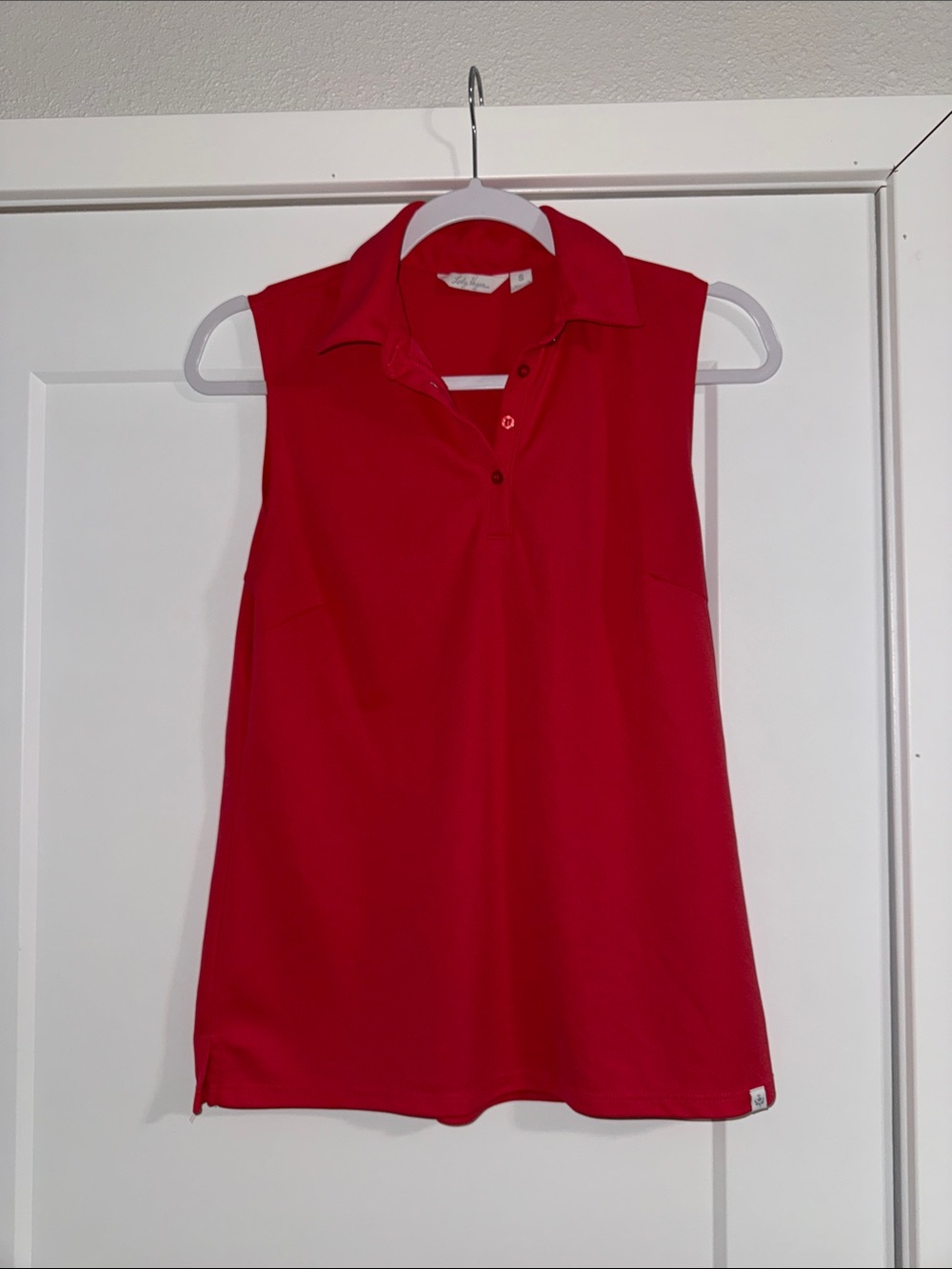 Sleeveless Hot Pink Polo Top - Women
